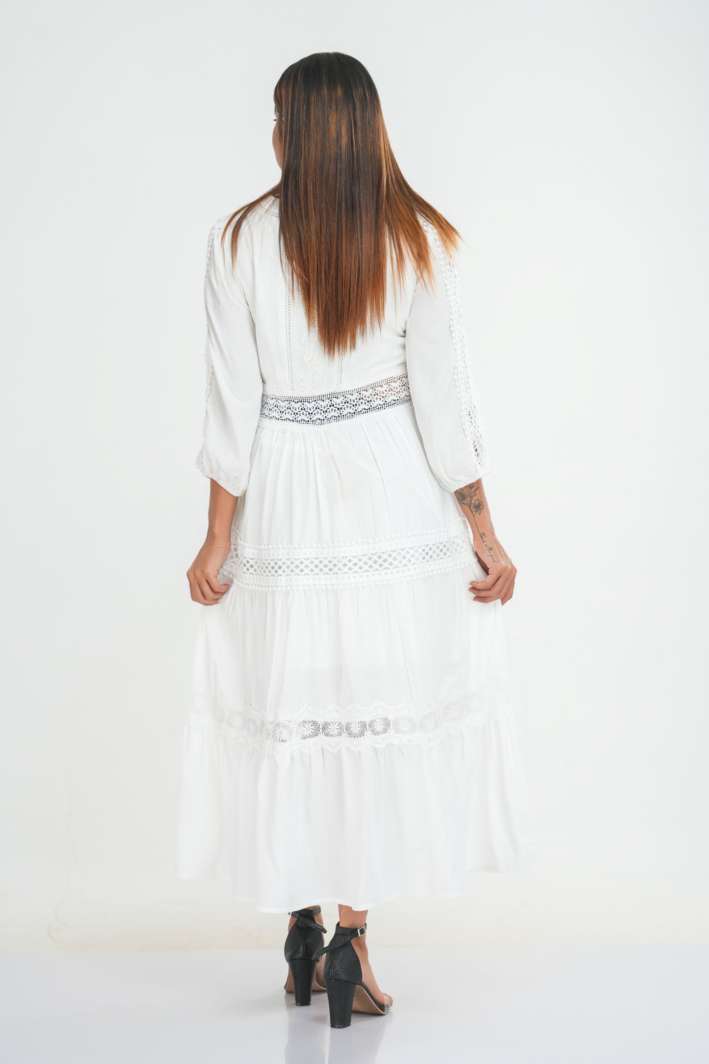 Vacation White Skirt Temperament Slim Long Sleeve Dresses